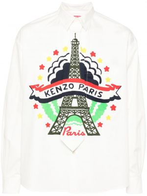 Памучна риза Kenzo бяло