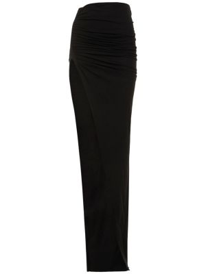 Drapované dlouhá sukně jersey Rick Owens černé