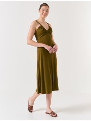 Μίντι φόρεμα με λαιμόκοψη v Jimmy Key πράσινο