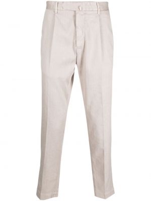 Pantaloni cu picior drept plisate Dell'oglio gri