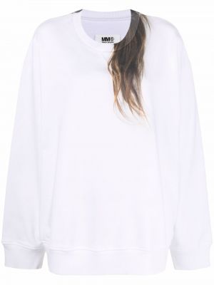 Sweatshirt aus baumwoll mit print Mm6 Maison Margiela weiß