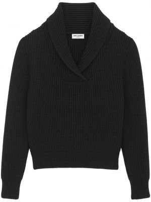 Sweter wełniany Saint Laurent czarny
