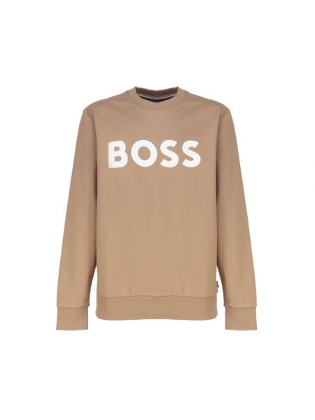Klassischer sweatshirt mit rundhalsausschnitt Hugo Boss beige
