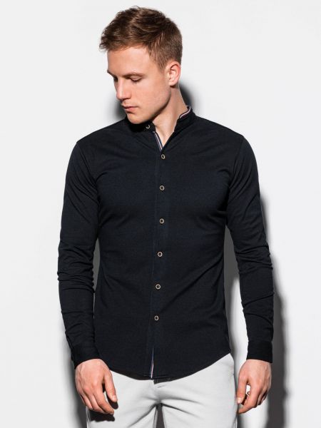 Košile s dlouhými rukávy Ombre Clothing černá