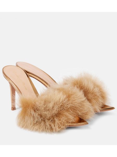 Læder mules Gianvito Rossi beige