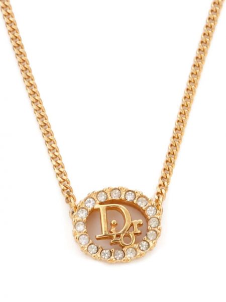 Naszyjnik z kryształkami Christian Dior Pre-owned złoty