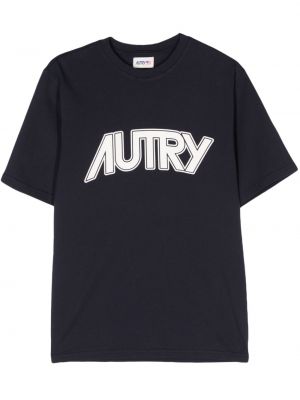 T-shirt en coton à imprimé Autry bleu