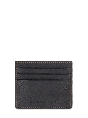 Kožená peněženka Brunello Cucinelli černá