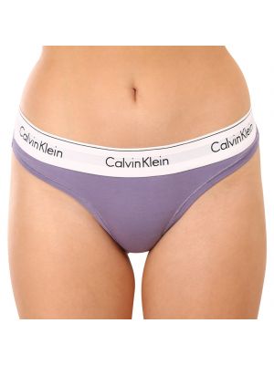Kalhotky string Calvin Klein fialové