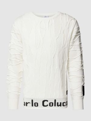 Dzianinowy sweter Carlo Colucci biały