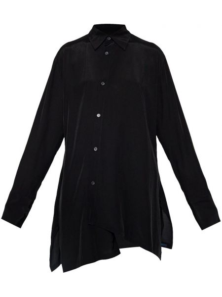 Asymmetrisk krave bluse Yohji Yamamoto sort