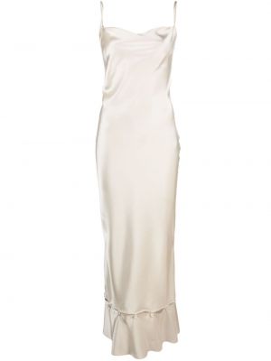 Μίντι φόρεμα πέπλουμ Nanushka λευκό