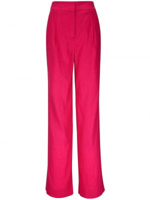 Lniane proste spodnie Veronica Beard różowe