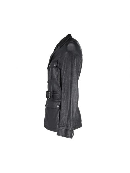 Chaqueta de cuero retro outdoor Yves Saint Laurent Vintage negro