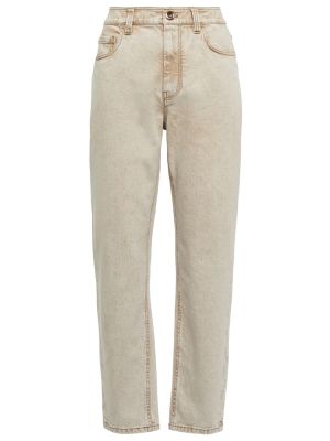 Skinny fit džínsy s vysokým pásom Brunello Cucinelli biela