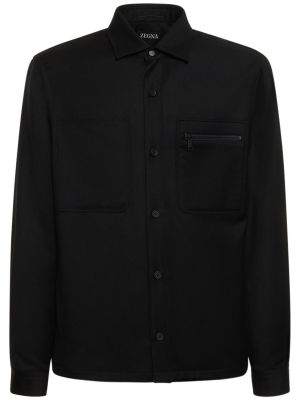 Camisa de lana Zegna negro