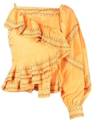 Ruffle lang topp Ulla Johnson gul