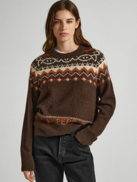 Sweter Pepe Jeans brązowy