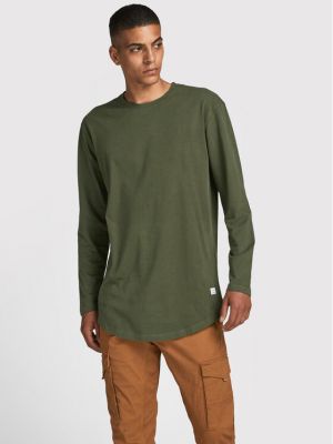 Relaxed тениска с дълъг ръкав с дълъг ръкав Jack&jones зелено