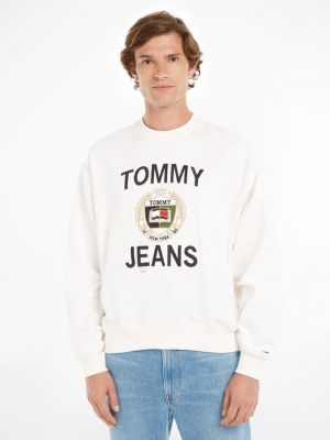 Hanorac cu fermoar Tommy Jeans alb