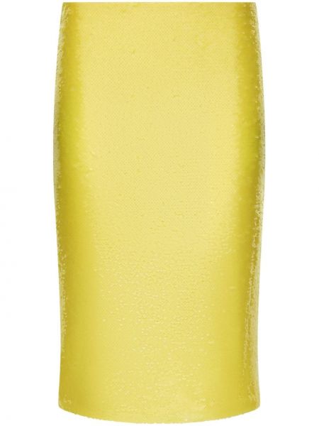 Pieštuko formos sijonas su blizgučiais Dolce & Gabbana geltona