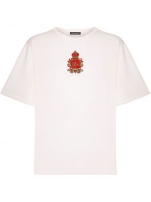 Selyem póló Dolce & Gabbana fehér