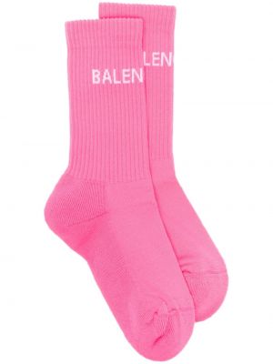 Chaussettes à imprimé Balenciaga rose