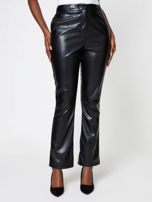 Кожаные брюки из искусственной кожи Dorothy Perkins черные