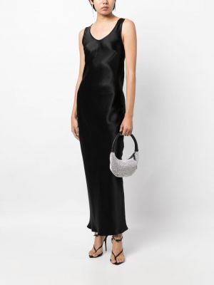 Jedwabna sukienka długa z perełkami Gilda & Pearl czarna