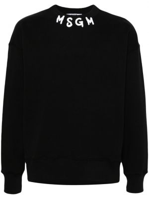 Raštuotas medvilninis džemperis Msgm juoda