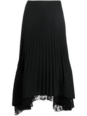 Průsvitné plisovaná sukně s vysokým pasem Issey Miyake Pre-owned - černá