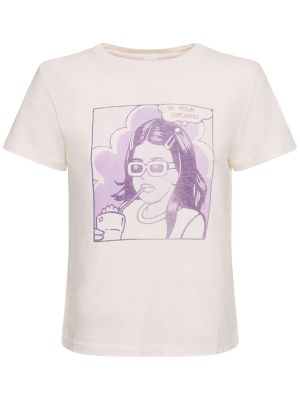 Camiseta de algodón con estampado Re/done blanco