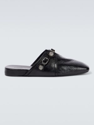 Kožne papuče Balenciaga crna