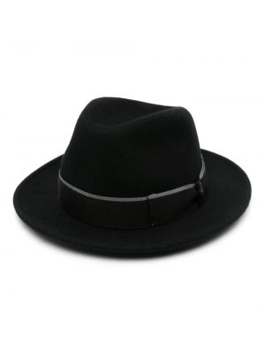 Вълнена шапка с периферия от филц Borsalino черно
