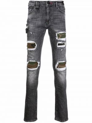 Lav midje stretch jeans Philipp Plein grå