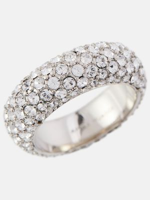 Křišťálový prsten Amina Muaddi stříbrný