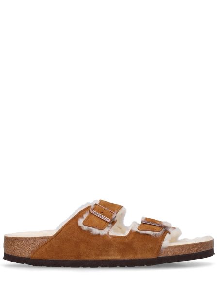 Sandaler med remmar i mocka Birkenstock brun