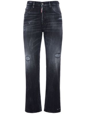 Bavlnené priliehavé džínsy Dsquared2 čierna