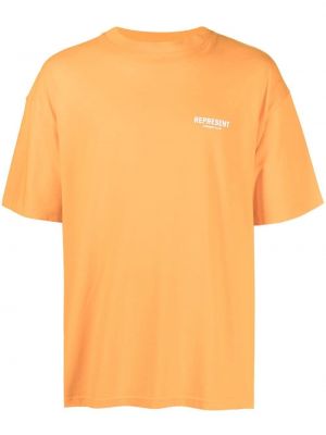 T-shirt con stampa Represent arancione