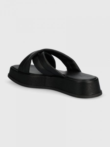 Sandale din piele cu platformă Marc O'polo negru
