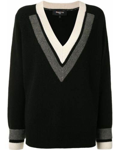 Плетен пуловер с v-образно деколте Paule Ka