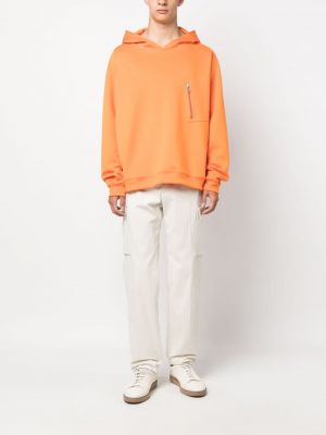 Jersey hoodie mit reißverschluss mit taschen Kiton orange