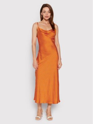 Коктейлна рокля slim Guess оранжево