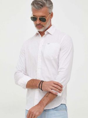 Памучна дънкова риза Pepe Jeans бяло