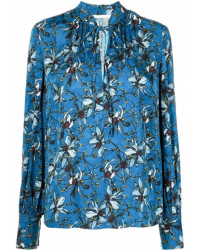 Trykt floral krage bluse Jason Wu Collection blå