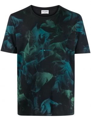 Camiseta con estampado con estampado abstracto Saint Laurent verde