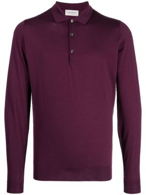 Vilnonis polo marškinėliai John Smedley violetinė