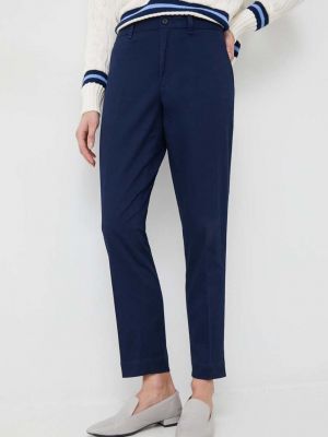 Polo Ralph Lauren nadrág női, sötétkék, magas derekú egyenes