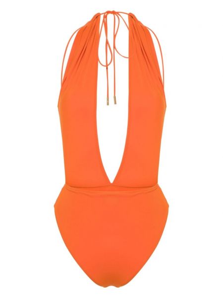 Plavky s otevřenými zády Saint Laurent oranžové