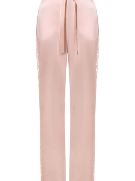 Хлопковые шелковые брюки I.d. Sarrieri розовые